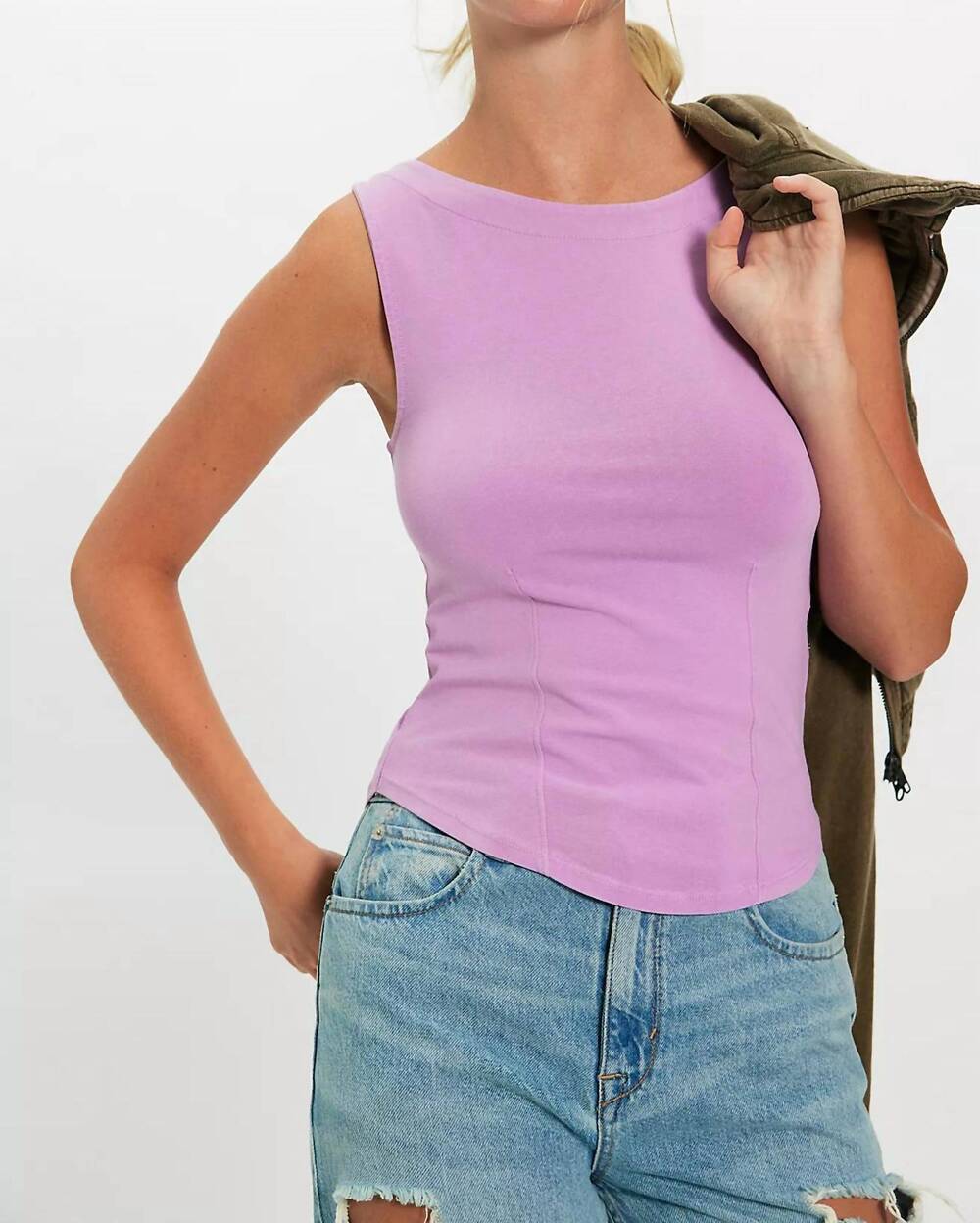 NEW FREE PEOPLE women's iconic tank top in lilac